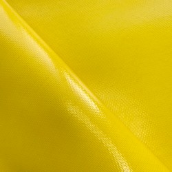 Ткань ПВХ 600 гр/м2 плотная, Жёлтый (Ширина 150см), на отрез  в Москве