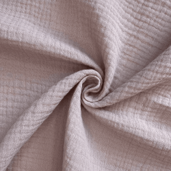Ткань Муслин Жатый (Ширина 1,4м), цвет Пыльно-Розовый (на отрез) в Москве