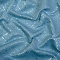 Ткань Блэкаут для штор светозатемняющая 75% &quot;Ледовое тиснение, Голубой&quot; (на отрез)  в Москве