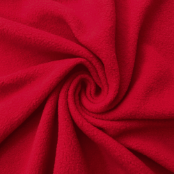 Ткань Флис Односторонний 130 гр/м2, цвет Красный (на отрез)  в Москве
