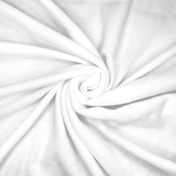 Ткань Флис Односторонний 130 гр/м2, цвет Белый (на отрез)  в Москве