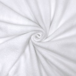 Ткань Флис Двусторонний 280 гр/м2 (Ширина 150см), цвет Белый (на отрез) в Москве