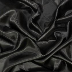 Ткань Атлас-сатин, цвет Черный (на отрез)  в Москве