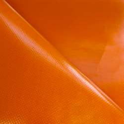 Ткань ПВХ 450 гр/м2, Оранжевый (Ширина 160см), на отрез  в Москве