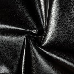Ткань Дерматин (Кожзам) для мебели (Ширина 138см), цвет Черный (на отрез) в Москве
