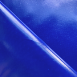 Ткань ПВХ 450 гр/м2 (Ширина 1,6м), цвет Синий (на отрез) в Москве
