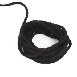 Шнур для одежды тип 2, цвет Чёрный (плетено-вязаный/полиэфир)  в Москве